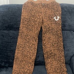 True Religion NWT Tan Leopard Print Sweatpants